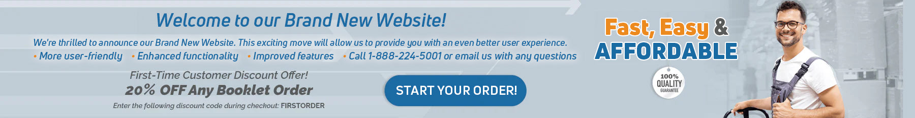 A discount code to use at checkout: FIRSTORDER.